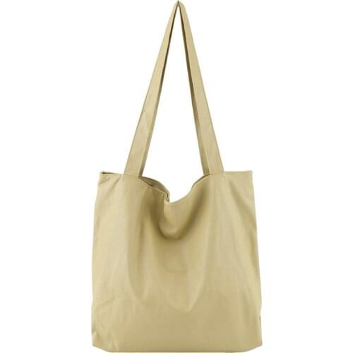 Korean Light Soft PU Shoulder Simple Leisure Large Capacity Handbag Fashion Solid Color Tote Womens Bag Purses And Handbags