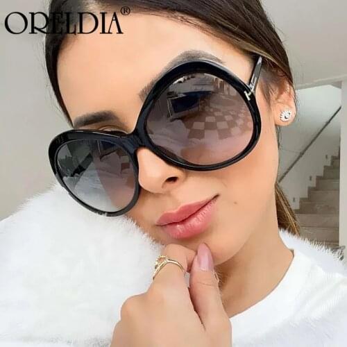 Ladies Oversized Round Cat Eye Sunglasses Ladies 2020 New Retro Gradient Sunglasses Men And Women T-Shaped Big Frame Sunglasses