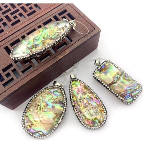 1pc Natural Abalone Shell Pendant Pearl Shell One-sided Pendant DIY Gift Pendant Jewelry Making Accessory Necklace earrings