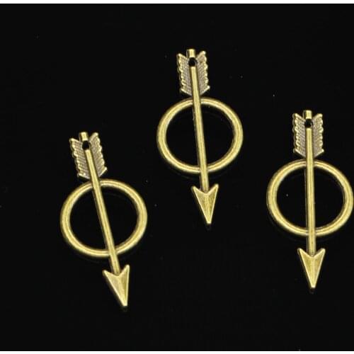 120 pcs Antique Bronze Plated arrow circle Charms for Jewelry Making DIY Handmade Pendants 29mm