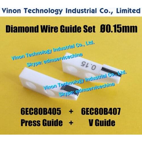2pcs) Ø0.15mm Set of Diamond Wire Guides 6EC80B407+6EC80B405 for Precision Taper Cutting for U,DUO43 series U53 Wire guide dies