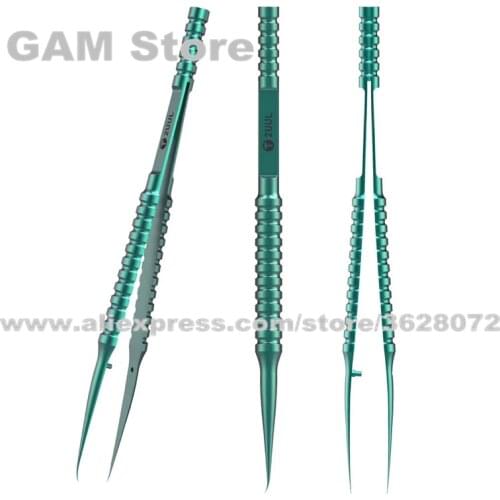 2UUL Green Tweezer Titanium Alloy Curned Straight Elbow Tip Tweezer For Mobile Phone Motherboard Repair Precise Wire Jump Forcep