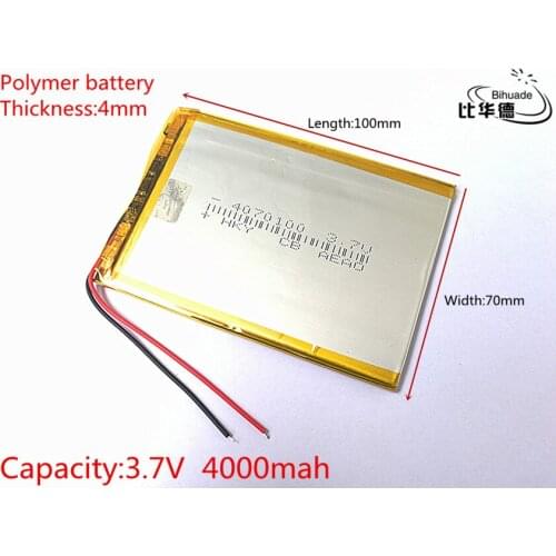 3.7V 4000mah 4070100 polymer lithium ion battery Li-ion battery for tablet pc 7 inch MP3 MP4