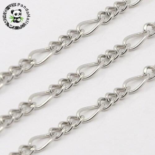 316 Stainless Steel Figaro Chains, Decorative Chains, Stainless Steel Color, 3.5x2mm