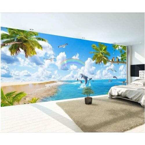 3d wallpaper custom photo on the wall Hawaiian Dolphin Bay Landscape background home decor living room wallpaper for walls 3 d