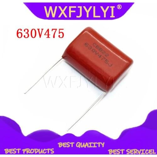 5PCS 630V475 4.7UF Pitch 25MM 630V 475 CBB Polypropylene film capacitor