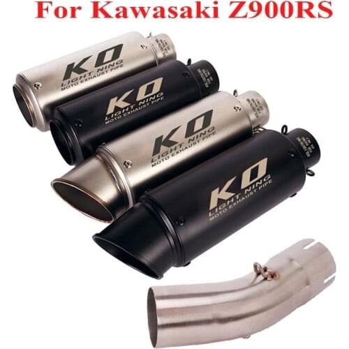 51mm Exhaust Muffler Escape Silencer Connect Link Tube Exhaust System for Kawasaki Z900 Slip on Tip