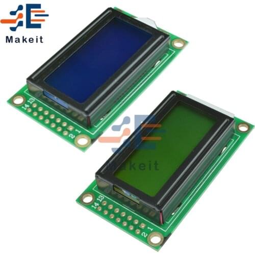 5V 0802 LCD Display Module Yellow Blue Backlight HD LED OLED Screen Panel Board 8x2 Character TFT LCD Module for Arduino