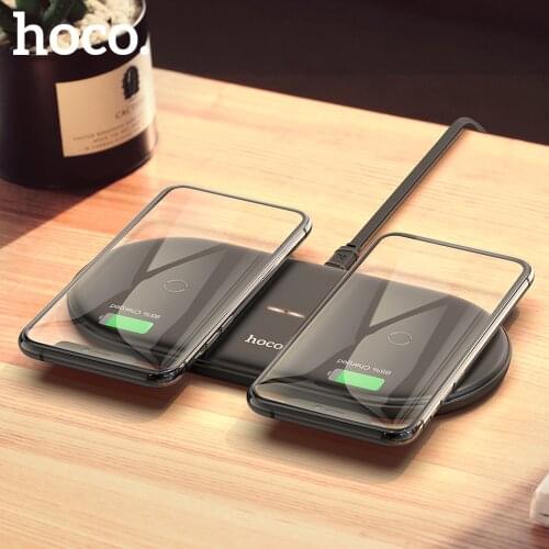 HOCO Fast Dual 2in1 Wireless Charger Pad 10W for iPhone X XR XS 11 Pro Max Samsung S10 Huawei Xiaomi QI Induction Charging