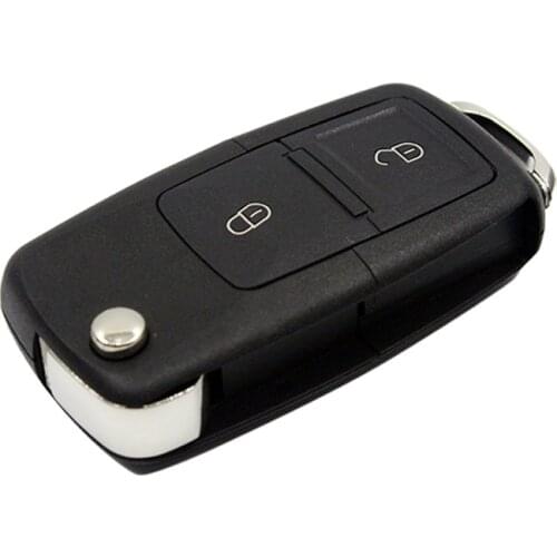 HAUSNN 2 Buttons Remote Flip Folding Car Key Shell for VW Volkswagen MK4 Bora Golf 4 5 6 Passat Polo Bora Touran Key Case