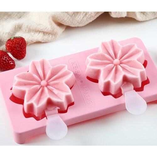 DIY Ice Cream Mold Chocolate Popsicle Lollipop Cheese Stick Ice Cube Mould With Lid Sakura Ice Cream Tools Kitchen Accessories