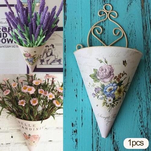 Europe Plastic Wall Hanging Planter Flower Vase Pots Basket Holder Artificial Flower Hanging Pots Balcony Garden Home Decor