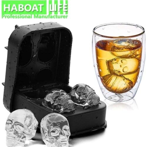 Skull Ice Tray Mold Silicone Ice Box Chocolate Mould DIY Bar Creative Maker Kitchen Accessories C
