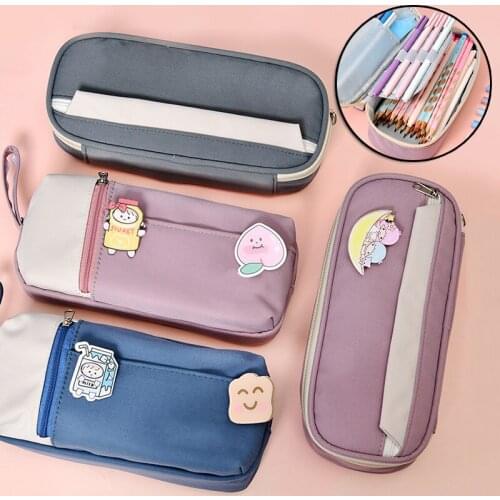 Creative Canvas Pencil Case Portable Large Capacity Stationery Storage Bag Great Gifts Pencil Cases Bags for Boys and Girls