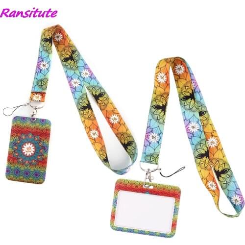 Ransitute R1418 Yoga Creative Lanyard Card Holder Student Hanging Neck Mobile Phone Lanyard Badge Subway Access Card Holder