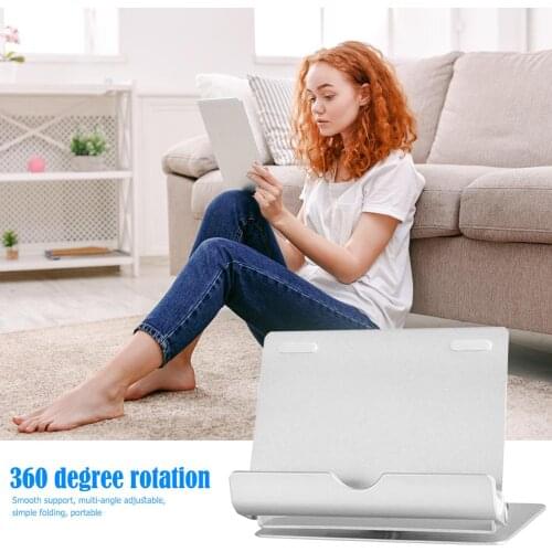 Aluminum Alloy Bracket 360 Rotating Desk Mount Stand Holder Rack Antiskid Silica Gel for Foldable Phone Ipad 10x7x3.5cm