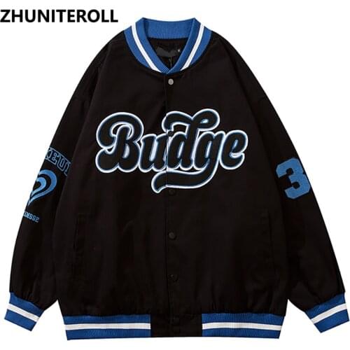 College Style Fashion Harajuku Embroidery Letter Jacket Men Bomber Casual Baseball Coats Streetwear High Street Tops Clothing