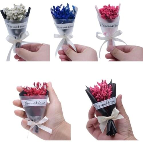 12cm Mini Gypsophila Dried Flower Bouquet Crystal Grass Solid Color Photo Props Birthday Gifts Party Decoration Wedding Ornament