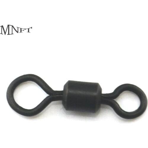 MNFT 300PCS Matt Black Rolling Swivels Carp Fishing Terminal Tackle Rig Swivel Size #4-S