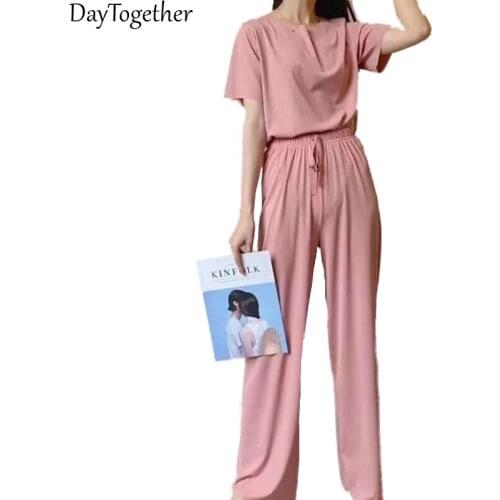 The new spring and summer 2021 ladies pajamas, leisure suits thin fashion serene suit two suit household to take big yards