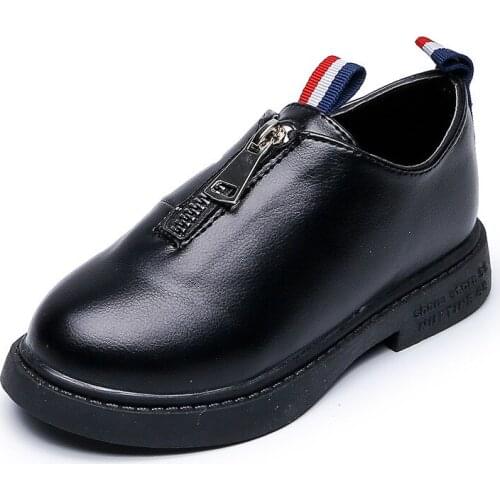 Skoex New Children Pu Leather Shoes Kids Slip-on Fashion Sneakers Girls Boys Students Soft Bottom Wear-resistant Casual Shoes