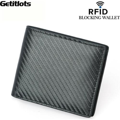 New RFID Blocking Wallets Mens Carbon Fiber Wallet 3D Waterproof Card Wallet Bifold Card Holder RFID Minimalist Bifold Purse