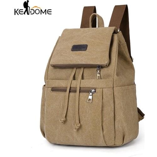 New Retro Canvas Student School Backpack Casual Simple Waterproof Backpack Outdoor Travel Business Bag Handbag X702D