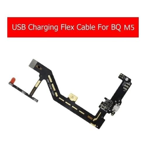 Genuine Microphone & USB Charging Flex Cable For BQ M5 USB Charger Dock Connector Flex Ribbon Cable Replacement Parts