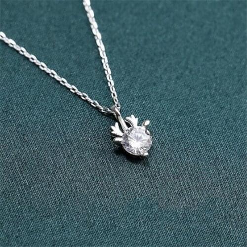 Season Gate 925 Sterling Silver Chain Deer Horn Personality Necklace for women SN040