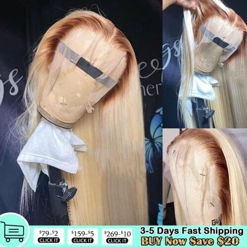4 613 Lace Frontal Wig Straight Human Hair Wigs For Women Ombre Blonde Lace Front Wig Human Hair Brazilian Remy Body Wave Wig