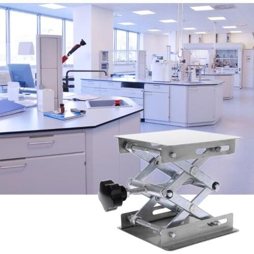 Laboratory Lifting Platform Stand Rack Scissor Jack Bench Lifter Table Lab 100x100mm Stainless Steel For Scientific Experiment