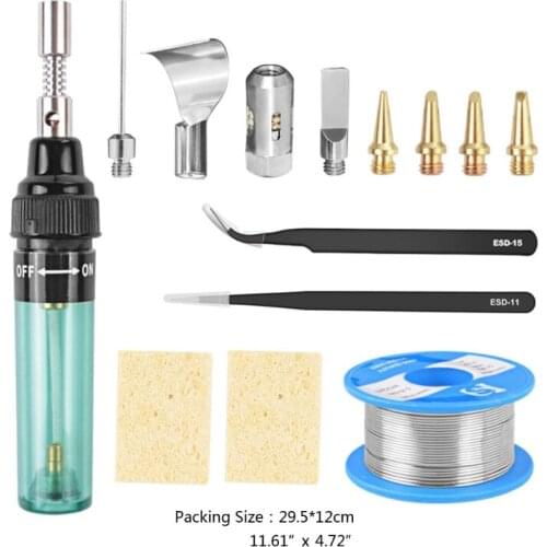 Professional Cordless Butane Soldering Iron Kit Gas Blow Torch Soldering Tools Welding Pen Burner Solder M4YD