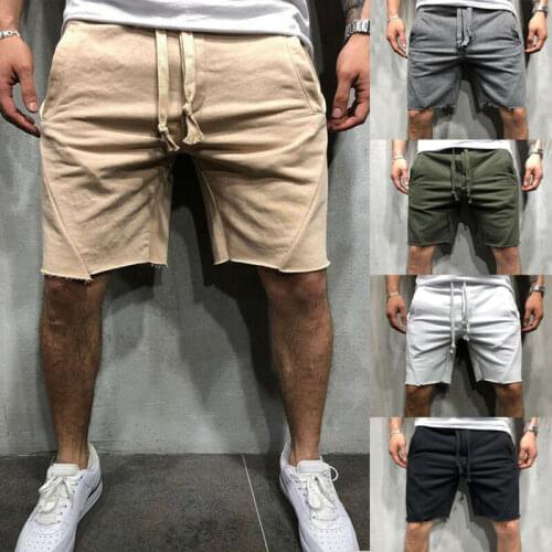 Shorts Men Sports Running Casual Elastic Plain Pants Summer Beach Gym Trousers Mens Cargo Fitness Jogging Training Shorts Pants