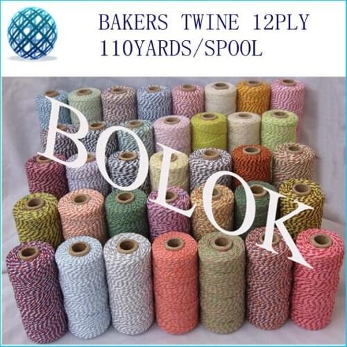 180pcs/lot Cotton Baker twine 110yards/spool divine twine, DIY Twine 55 kinds color choose