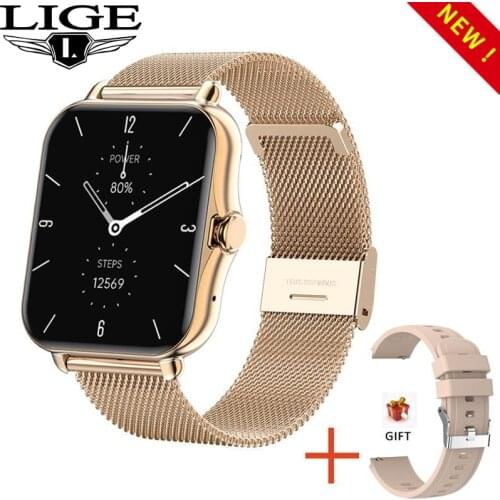 LIGE New Smart Watch Men Heart Rate Monitoring Sports Bracelet Call Reminder Waterproof Women Fitness Smartwatch For Andriod IOS