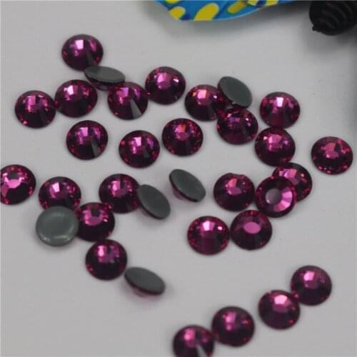 Fuchsia Hotfix Rhinestone Flat Back Iron On Strass Crystal Stones Hot Fix Rhinestones For Clothes Decorations