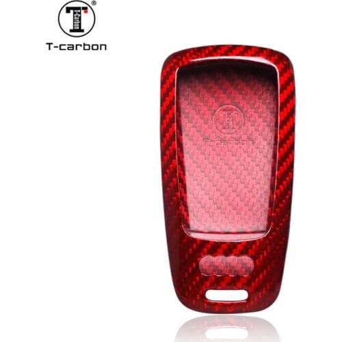 T-carbon Glass Carbon Fiber Car Key Cover Case for Audi A4 new A4L A5 A6L QT S5 S7 Q7 TTS Audi Key Case Keychain Car Accessories