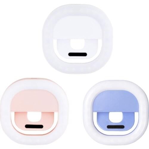 Selfie Flash Light Camera Clip-on Mobile Phone Ring Light Para Celular Video Light Enhancing Lamp LEDS Luminous Ring Clip Light
