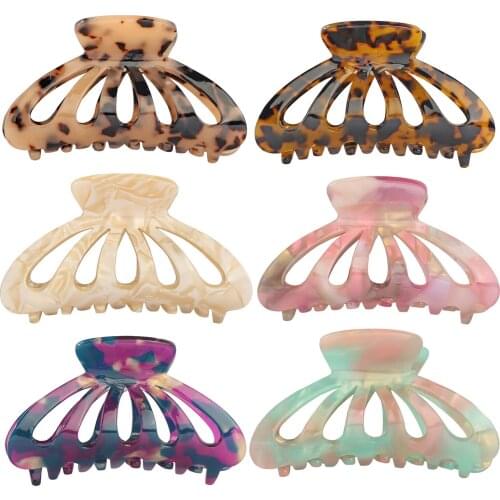 Vintage Geometric Hair Clips for Women Girls Fashion Acetate Claw Clip High Quality Sector Hair Crab Clamps Hair Accessories