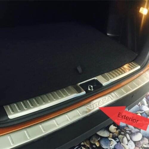 External Rear Bumper Protector Door Sill Tail Trunk Decoration Stainless Steel Accessories For Suzuki Vitara 2015 2016 2017 2017