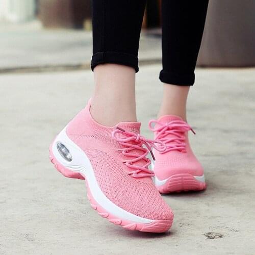 Women Solid Color Sock Sneaker Ladies Lace Up Vulcanized Shoes Casual Female Flat Comfort Walking Shoes Woman 2021 Fashion