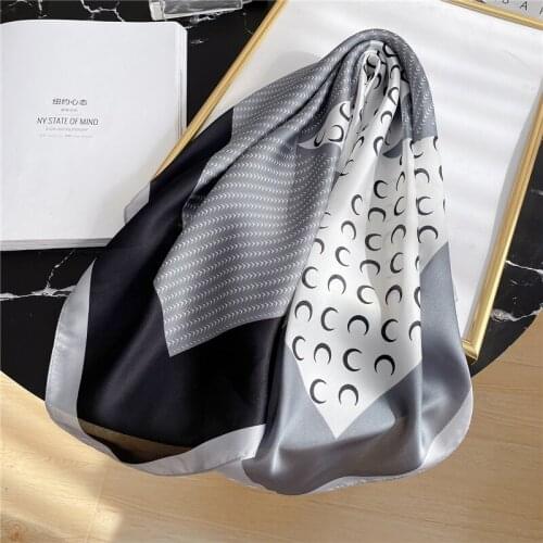 Summer Women Scarf Sqaure Silk Kerchief Neck Hairband Fashion Lady Scarves Foulard Shawl Wrap Pashmina Bandana 70x70cm 2021 New