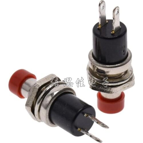 10pcs/No lock switch Self reset Button switch PBS-110 Self reset Red
