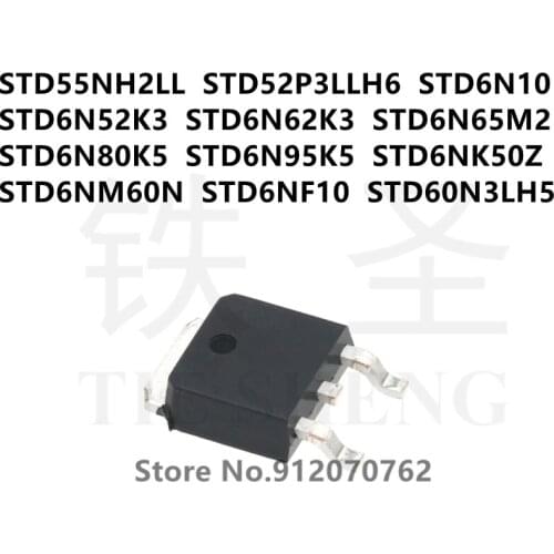10PCS STD55NH2LL STD52P3LLH6 STD6N10 STD6N52K3 STD6N62K3 STD6N65M2 STD6N80K5 STD6N95K5 STD6NK50Z STD6NM60N STD6NF10 STD60N3LH5