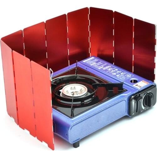 10 Plates Outdoor Camping Cooking Windproof Screen Foldable Aluminium Alloy Gas Stove Windshield Outdoor Stove Wind Shield