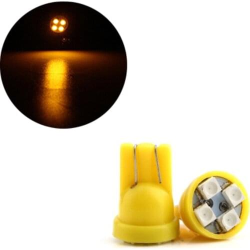 50Pcs Yellow Wedge T10 W5W 1210 4SMD LED Car Bulbs 168 194 Clearance Lamps Interior Reading Dome Door License Plate Lights 12V
