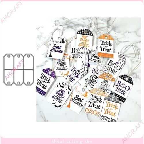 6pc Label Tag Metal Cutting Dies for DIY Scrapbooking Photo Album Decorative Embossing Paper Card Crafts Die 2021