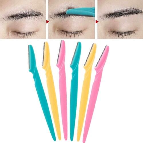6Pcs Eyebrow Trimmer Blade Shaver Portable Face Razor Eye Brow Epilation Hair Removal Cutters Safety Razor Woman Makeup