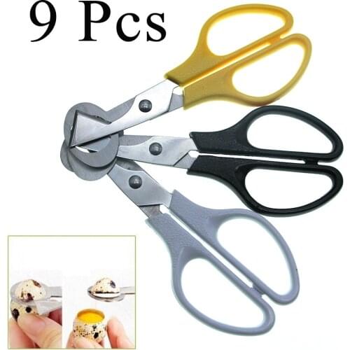 9PCS Cutter Shell Cigar Opener Cracker Kitchen Clipper Quail Pigeon Bird Egg Scissor Stainless Steel Housewife Knife Blade Tool
