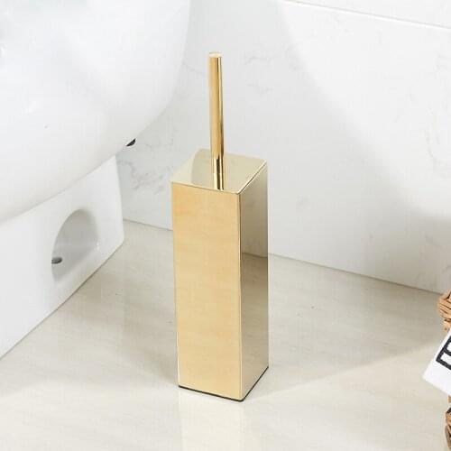 Toilet Brush Holder Gold Bath Toilet Scrub Cleaning Brush Holder Set With Brush Wall Mounted Stainless Steel Bathroom Hardware